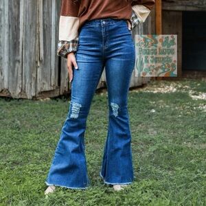 Blue Flared Women Jeans
